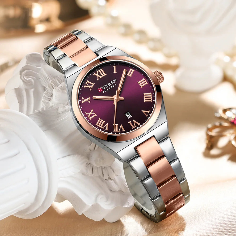 Womens Stainless Steel  Casual Quartz  Watch