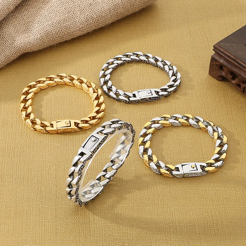 intage 316L Stainless Steel Men's Bracelet Punk Polished