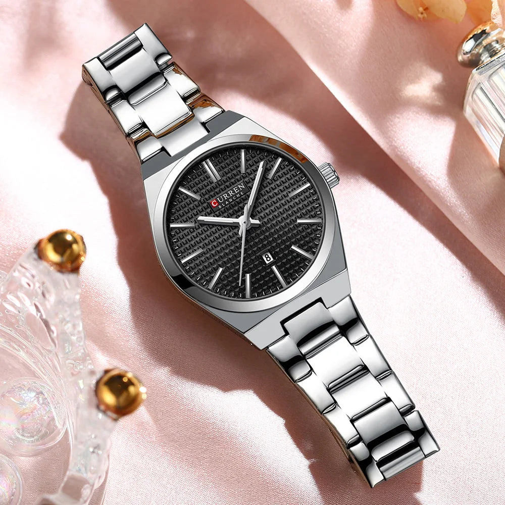 Womens  Stainless Steel Small Dial Quartz Watch