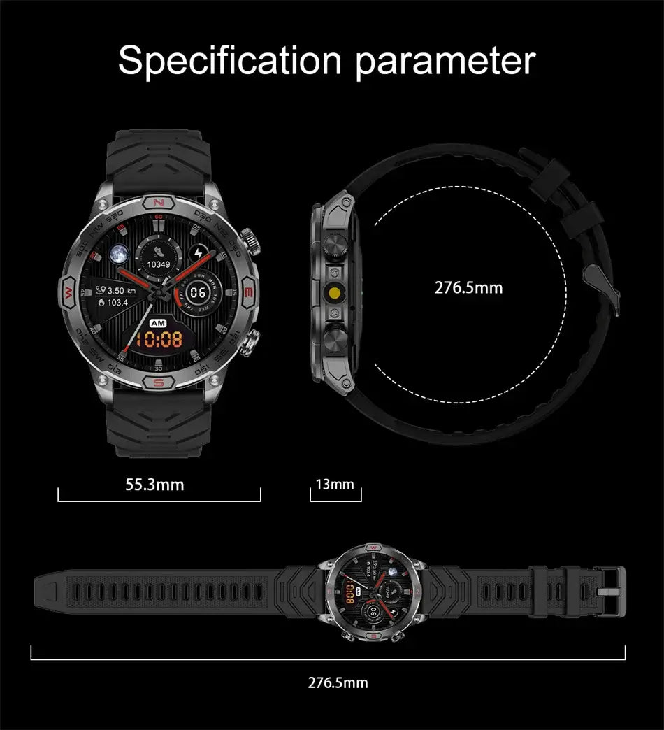 Smart Watch, Mens AMOLED HD Screen Bluetooth Call, Heart Rate Watches,fashion smart Watch,Fit Bit Mens Watch