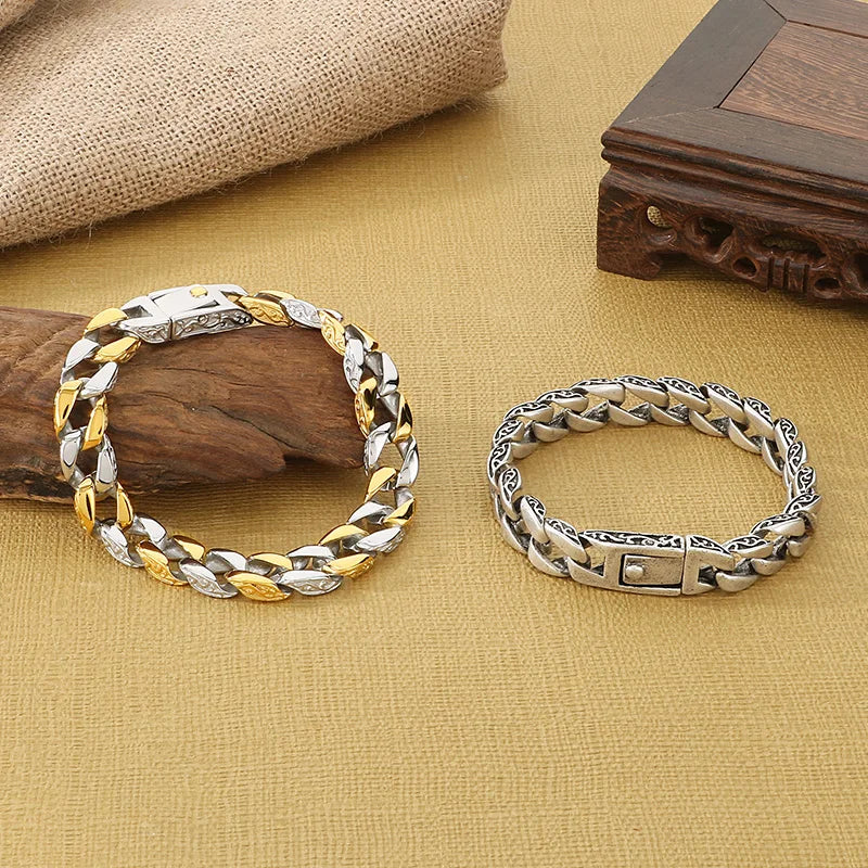 intage 316L Stainless Steel Men's Bracelet Punk Polished