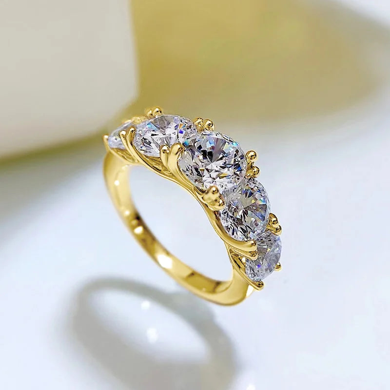 Womens Sterling Silver Engagement Moissanite Diamond Ring