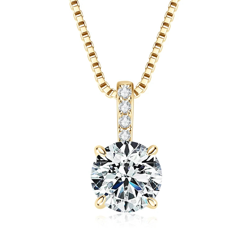 Women's Moissanite Box Chain 925 Sterling Silver Necklace
