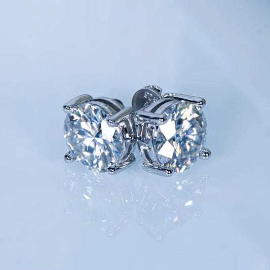 Moissanite Sterling SilverDiamond Stud Earrings for Women