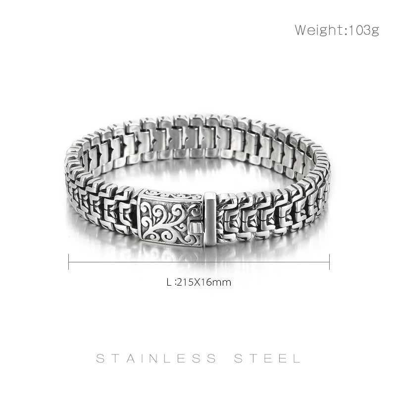 Arrow Shaped Bracelet for Men, Stainless Steel Bike Chain