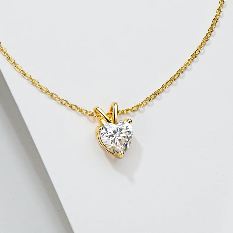 Women's Heart Shape Moissanite Diamond Pendant Necklace