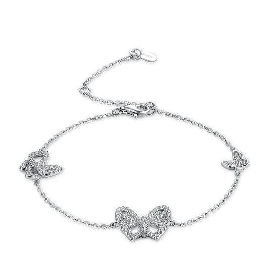 Moissanite Butterfly shape Silver Diamond Bracelets