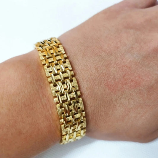 Trendy Thick Chain Mens-Womans Bracelet Gold Plated Chain