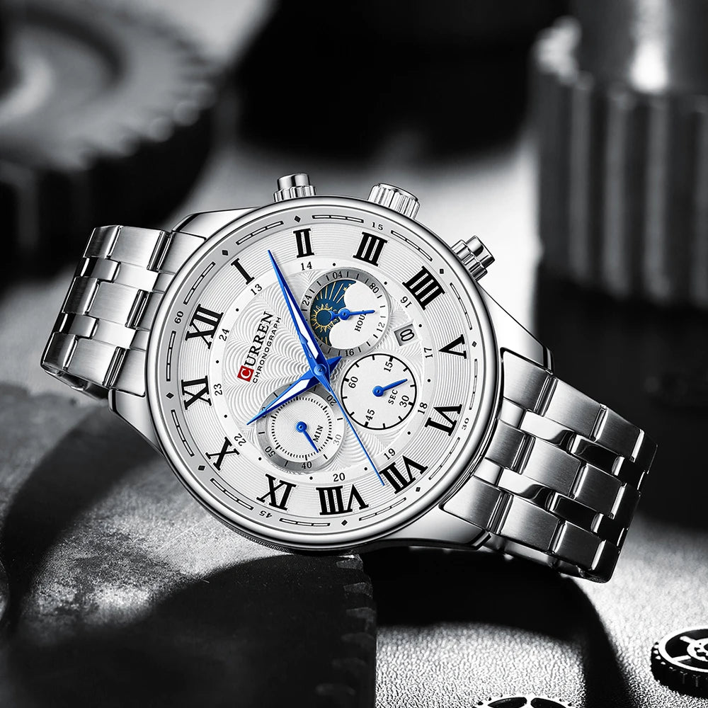 Men's Stainless Steel Chronograph Luminous Watch