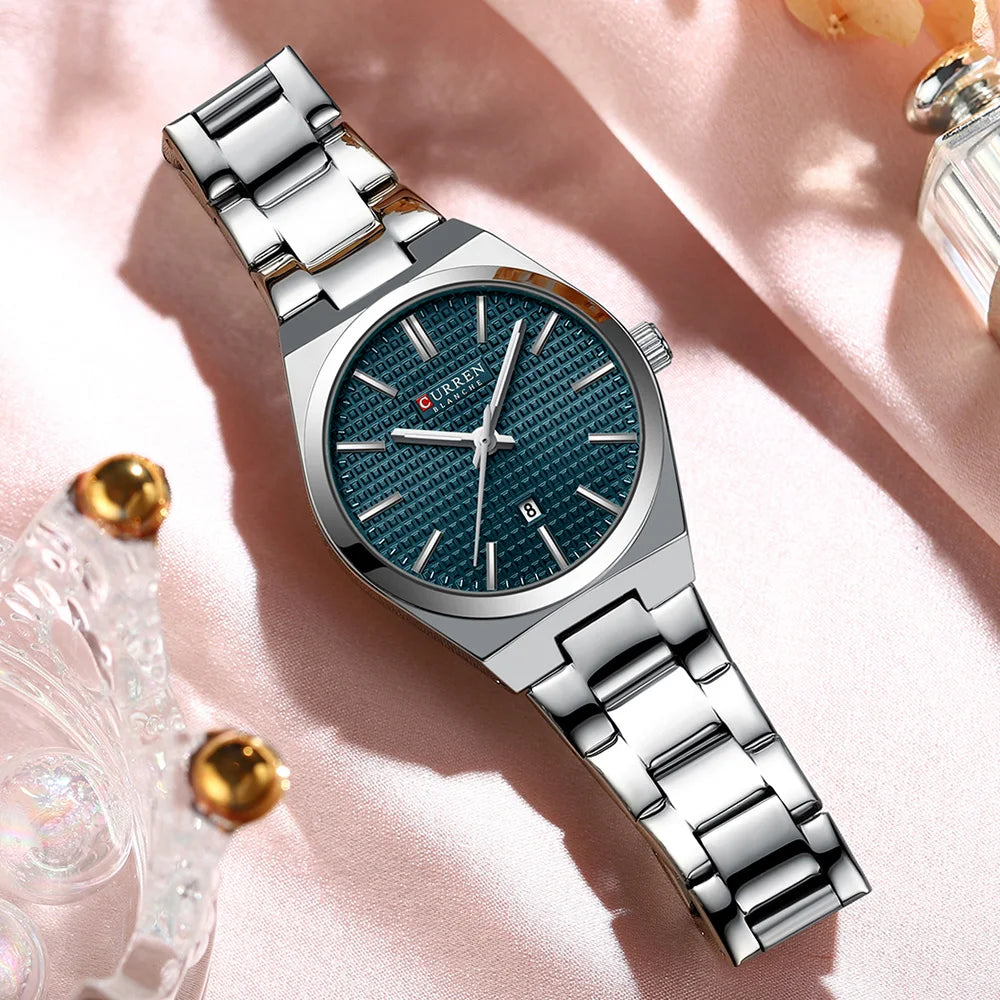 Womens  Stainless Steel Small Dial Quartz Watch