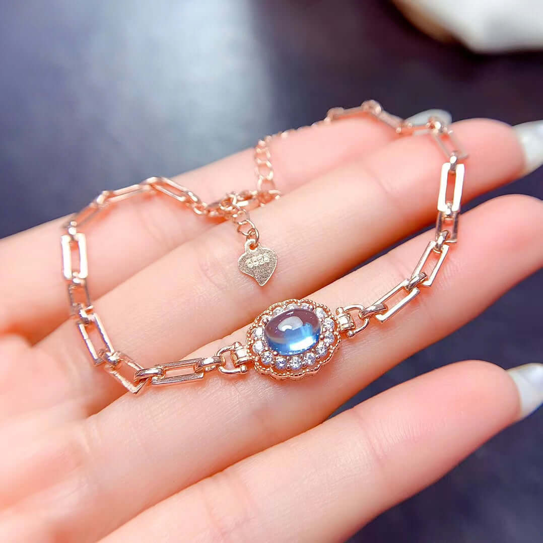 VVS Grade London Blue Bracelet Topaz, 925 Silver Topaz Bracelet. Bracelet Collection,Bracelet Jewelry,Fashion Bracelet,Woman's Fine Bracelets