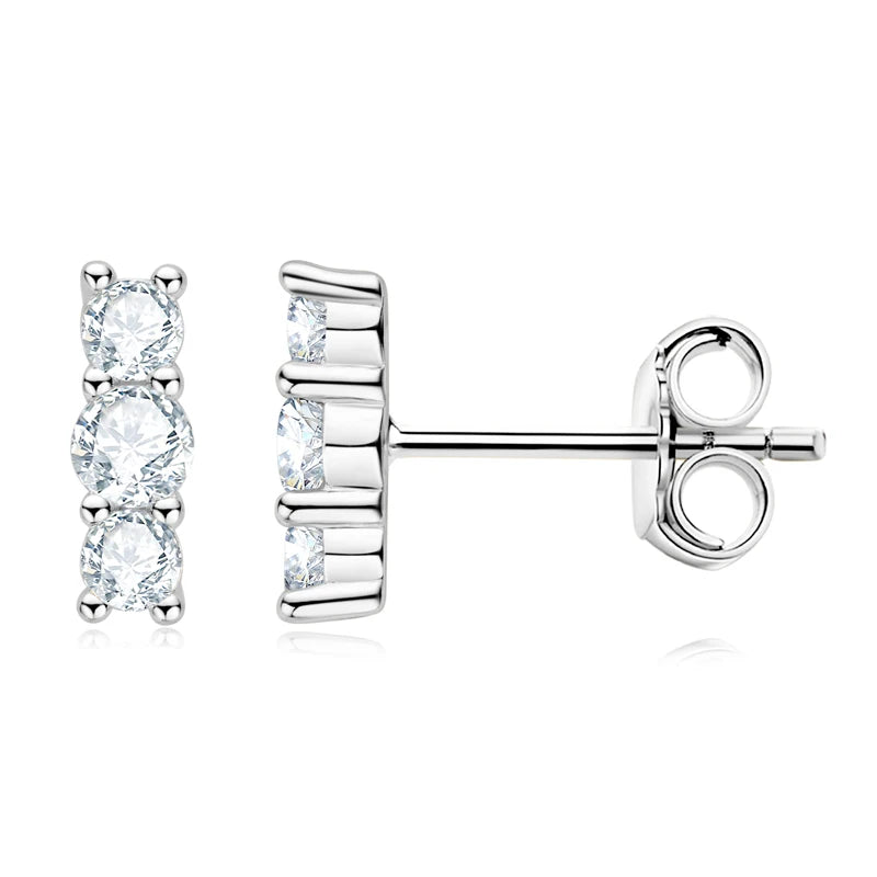 Check Out Our Mobile Watch Price, Womens Plated White Gold Stone Moissanite Stud Earrings
