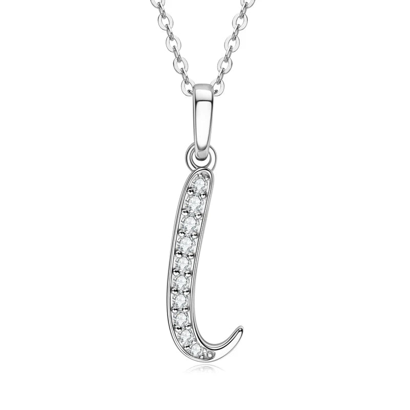 Couples Letter Initial Name Moissanite Necklace 925 Silver
