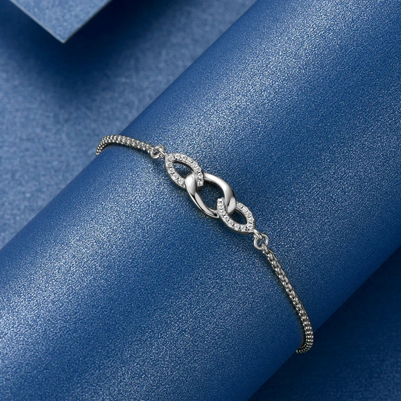 Women Adjustable Moissanite Bracelet Silver Plated Gold