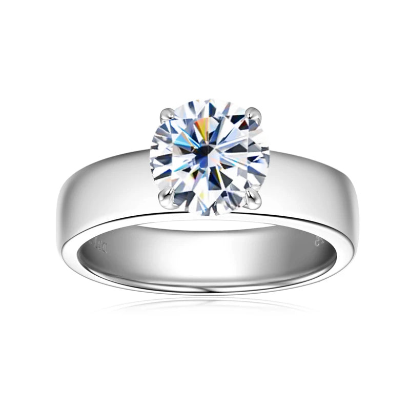 For Women And Men,18k Gold Plated Sliver Moissanite Ring