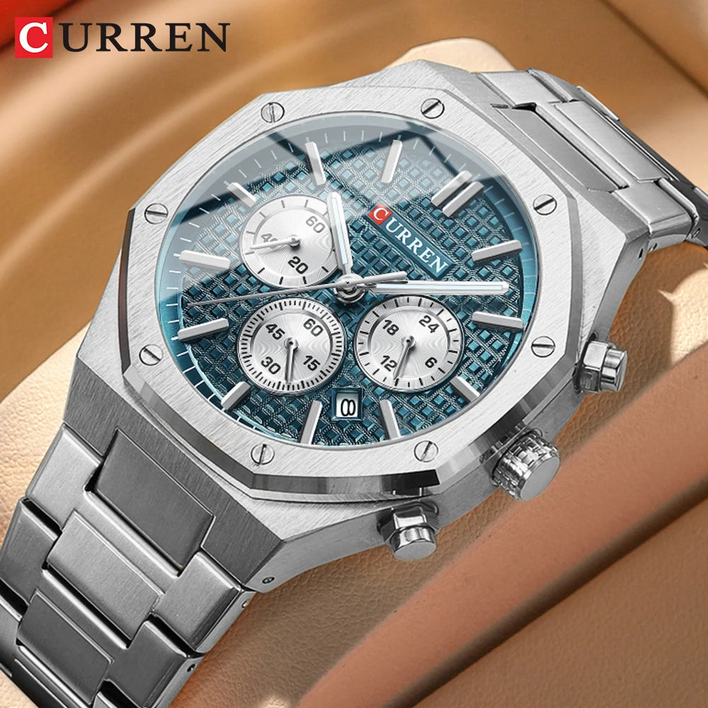Men's Stainless Steel Quartz Waterproof Watch