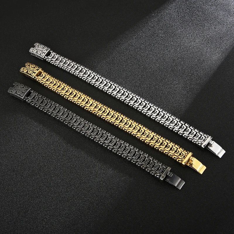 Arrow Shaped Bracelet for Men, Stainless Steel Bike Chain