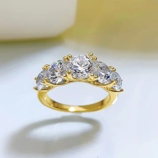 Womens Sterling Silver Engagement Moissanite Diamond Ring