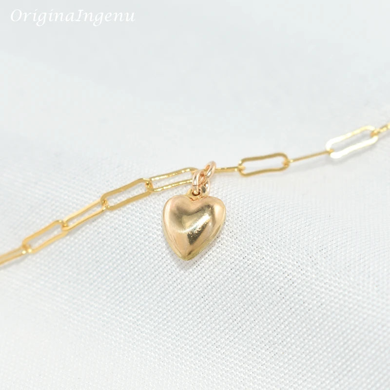 Gold Filled Heart-shaped Bracelet Handmade Anklets for Women.