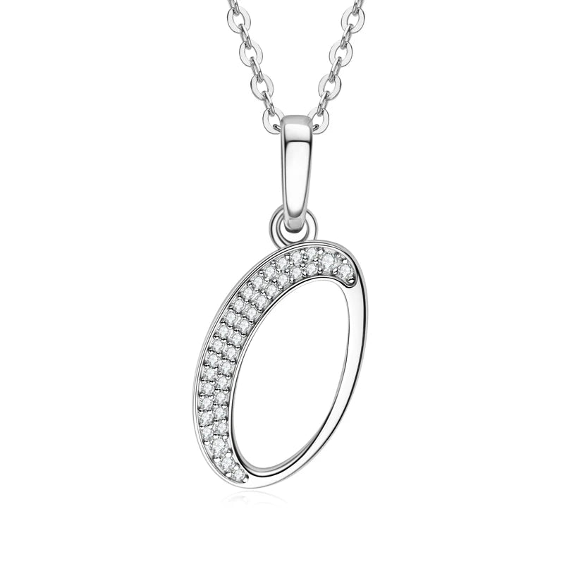 Couples Letter Initial Name Moissanite Necklace 925 Silver
