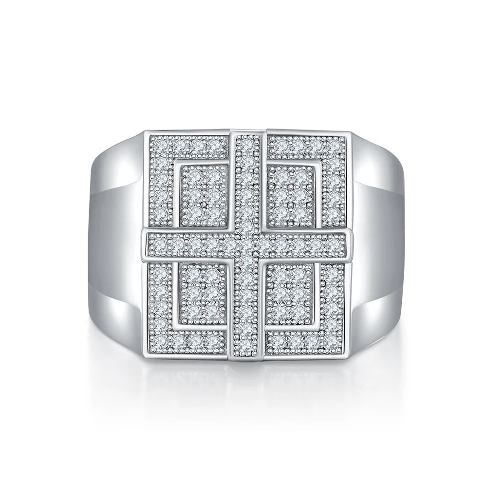 Moissanite Ring for Men-women 925 Sterling Silver Ring.