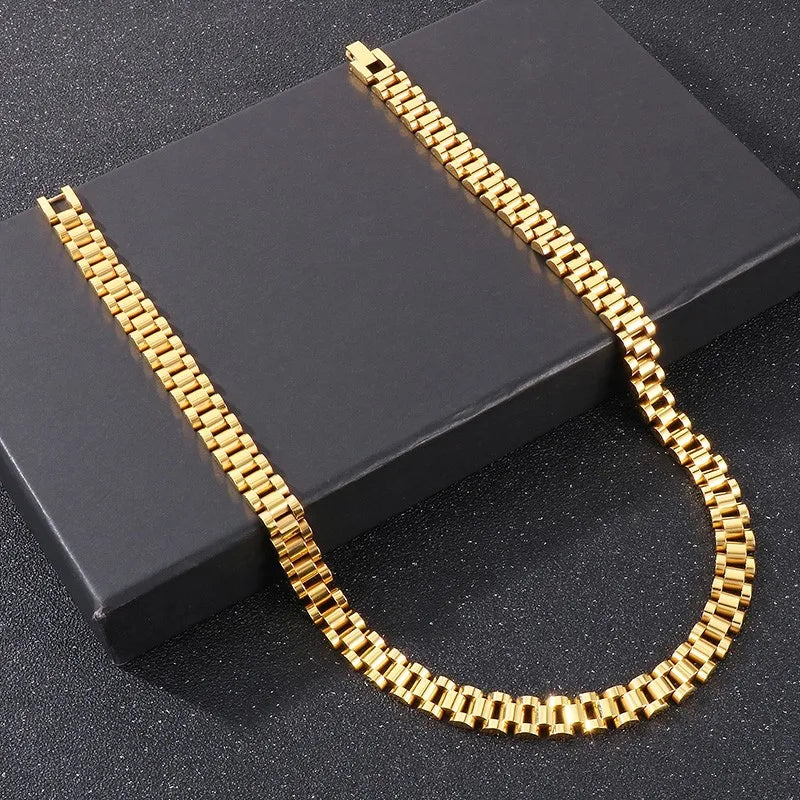 Stainless Steel Watch Chain Necklace for Women Men.