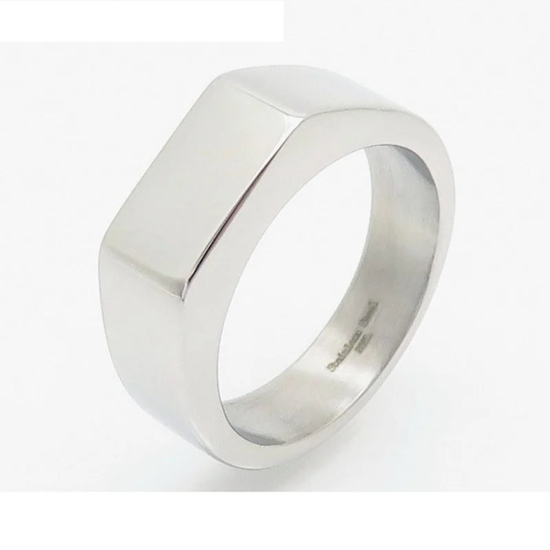 Mens Stainless Steel 316L Square Ring