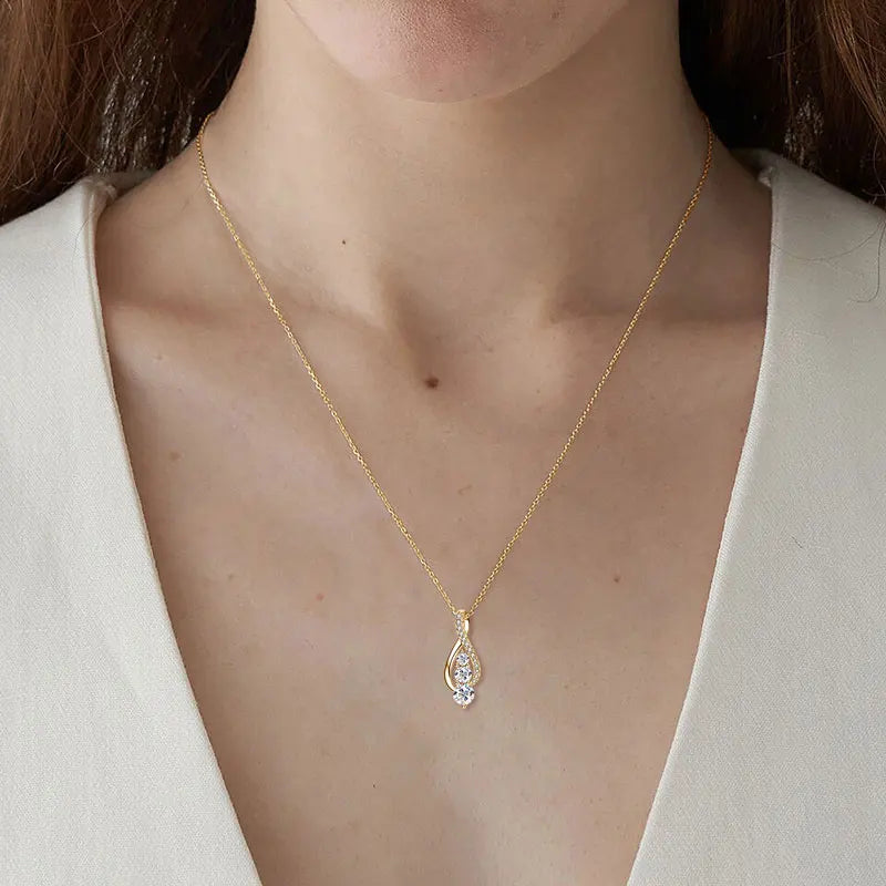 Women's 925 Sterling Silver Adjustable Moissanite Necklace