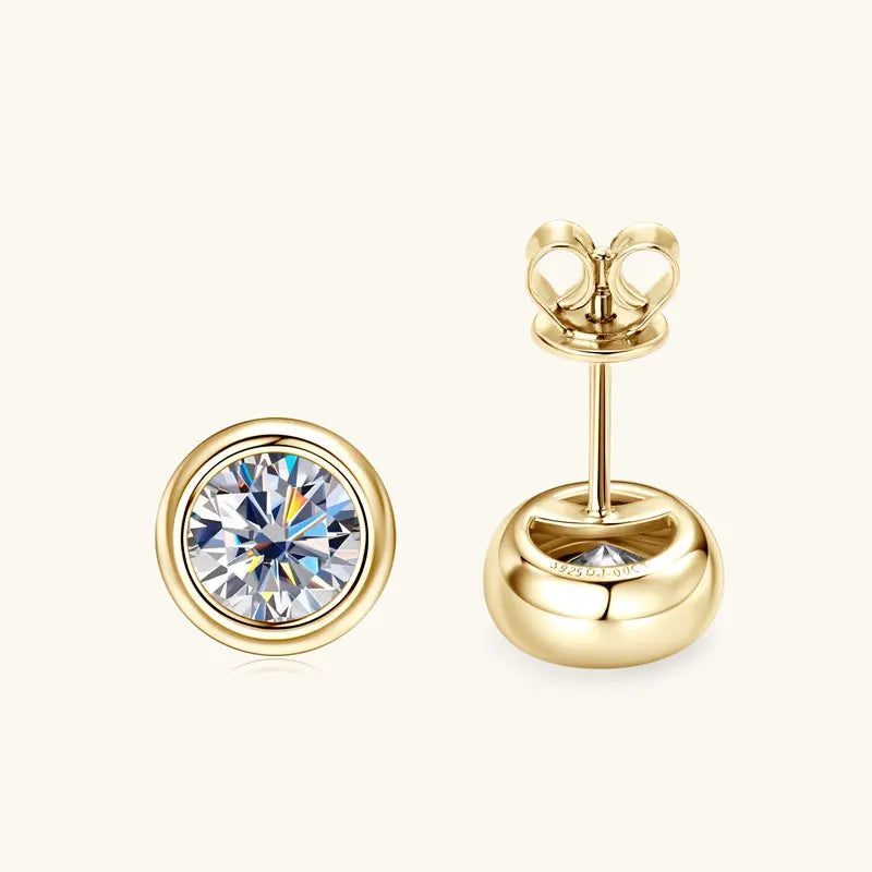 Moissanite Silver Plated Gold Earrings for Women