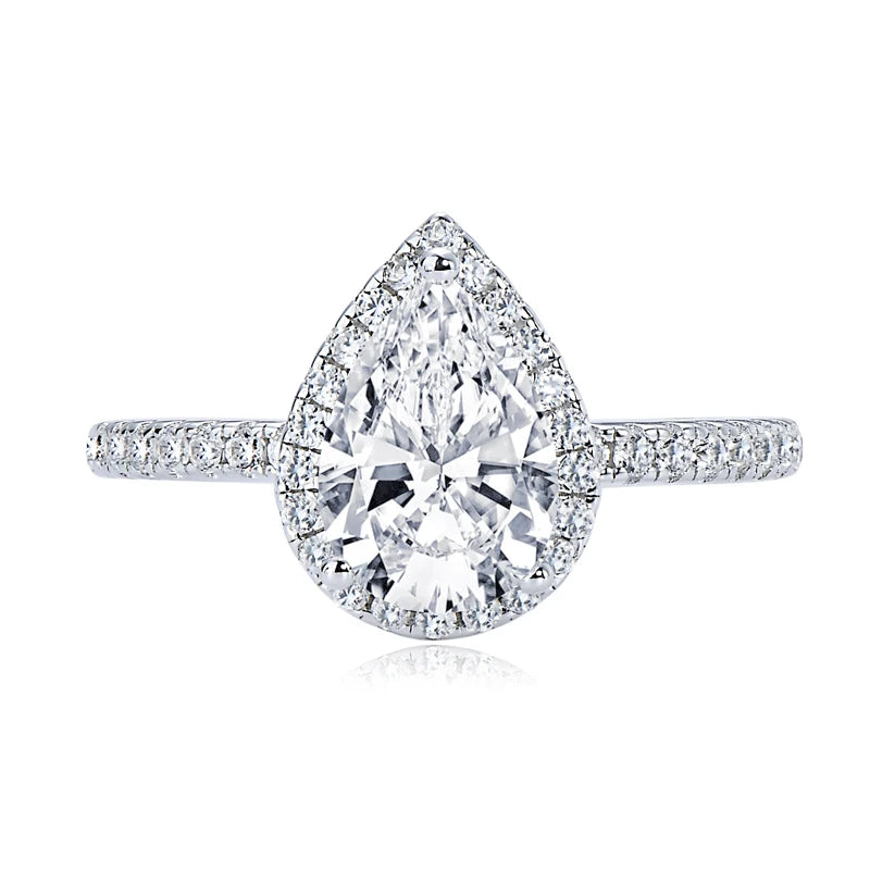 Womens Sliver Pear Cut Moissanite Wedding Promise Ring