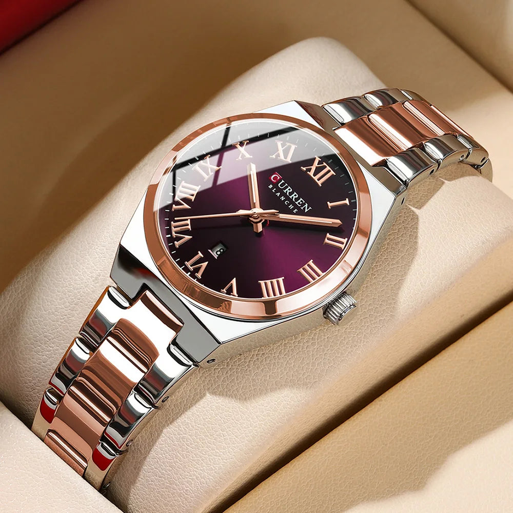Womens Stainless Steel  Casual Quartz  Watch