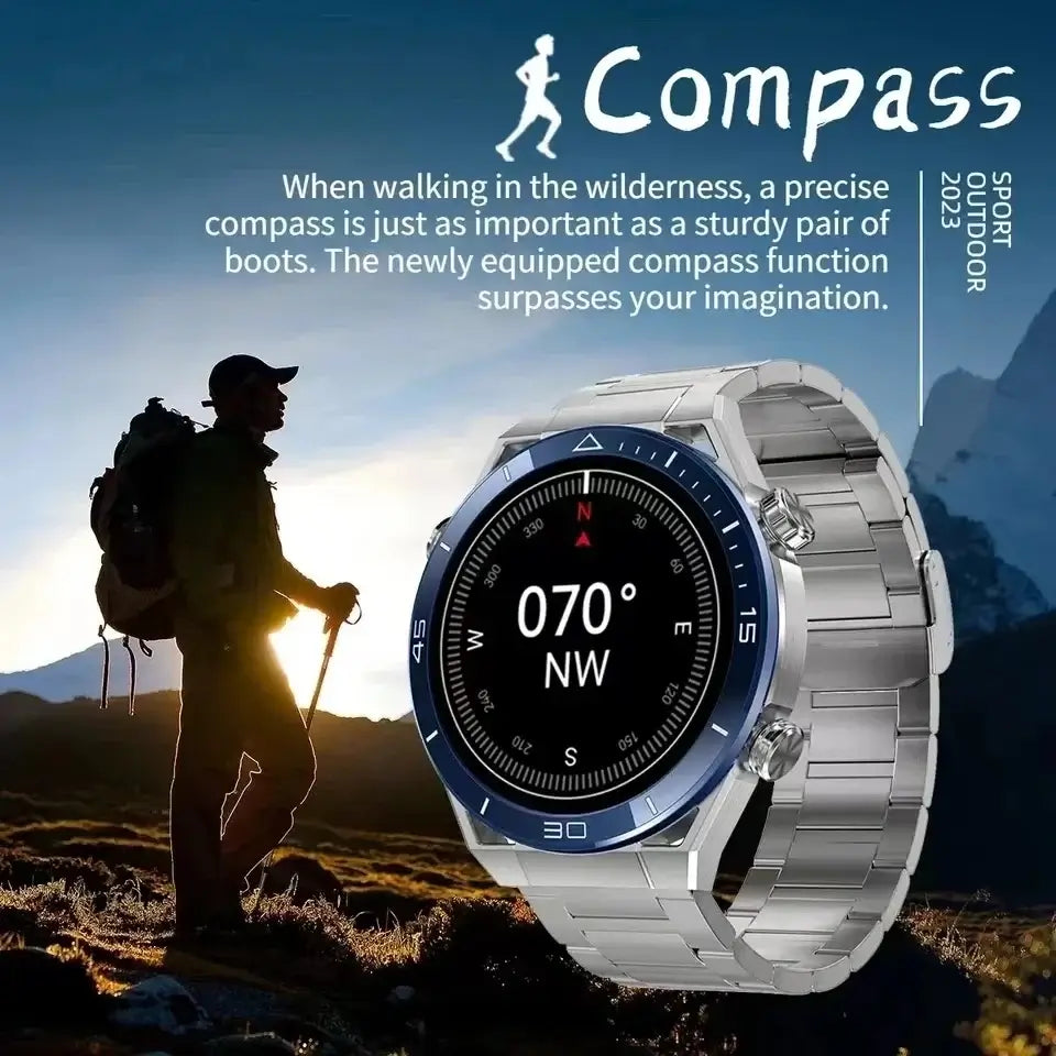 Smart Watch Men GPS Compass Heart Rate ECG+PPG Bluetooth Call. Fit Bit Mens Watch,Mens Smart Watch