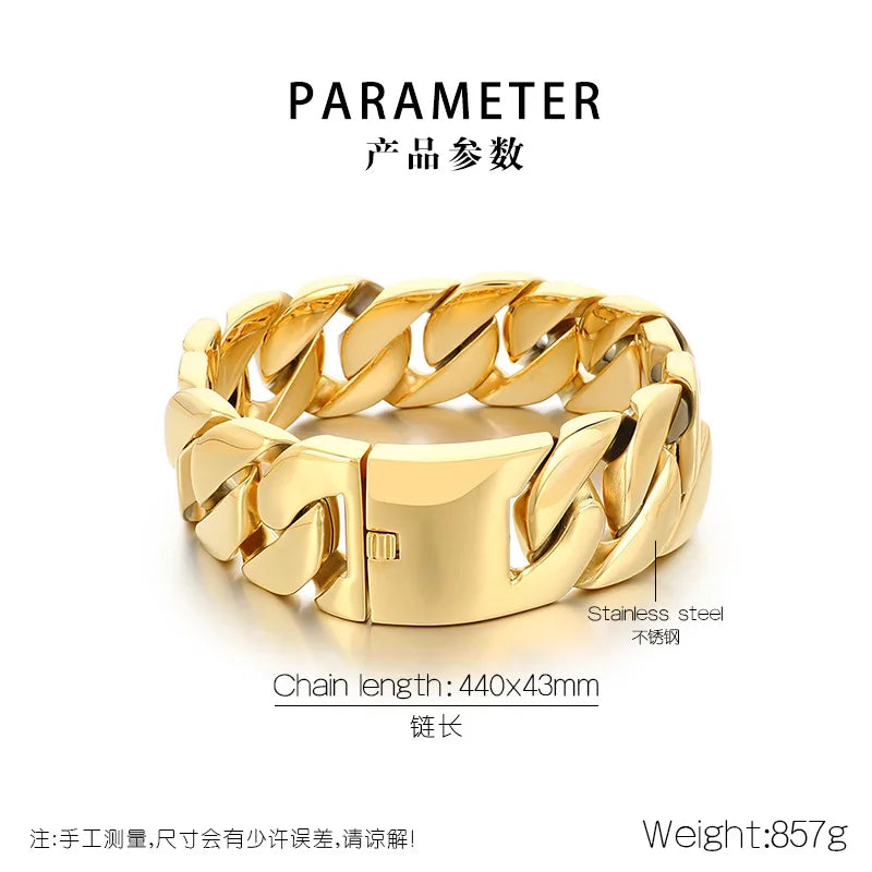 43MM Wide 316L Stainless Steel Bracelet/Necklace for Women and Men.