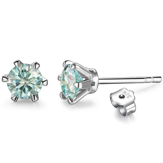 0.5 Carat Moissanite Gemstone Stud Earrings for Women.