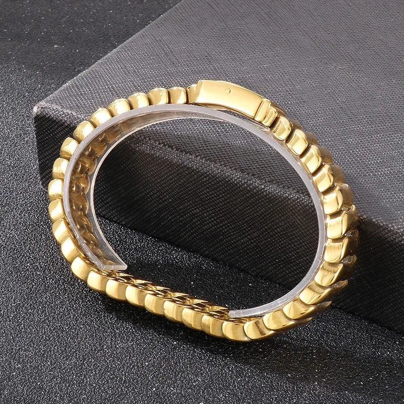 Stainless Steel Keel Chain Bracelet for Men Punk Polished