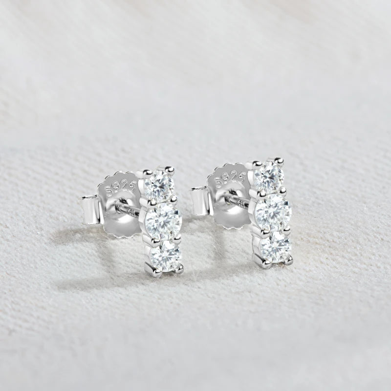 Check Out Our Mobile Watch Price, Womens Plated White Gold Stone Moissanite Stud Earrings