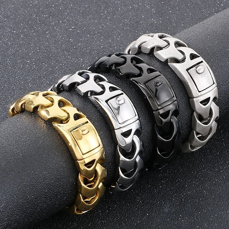 Men's Arrow Shaped Bracelets Stainless Steel Bike Chain