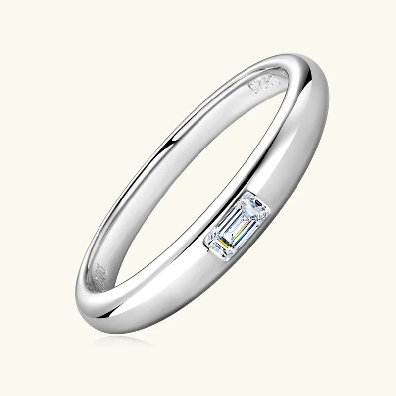 Womens Moissanite18k Gold Plated Silver Engagement Ring