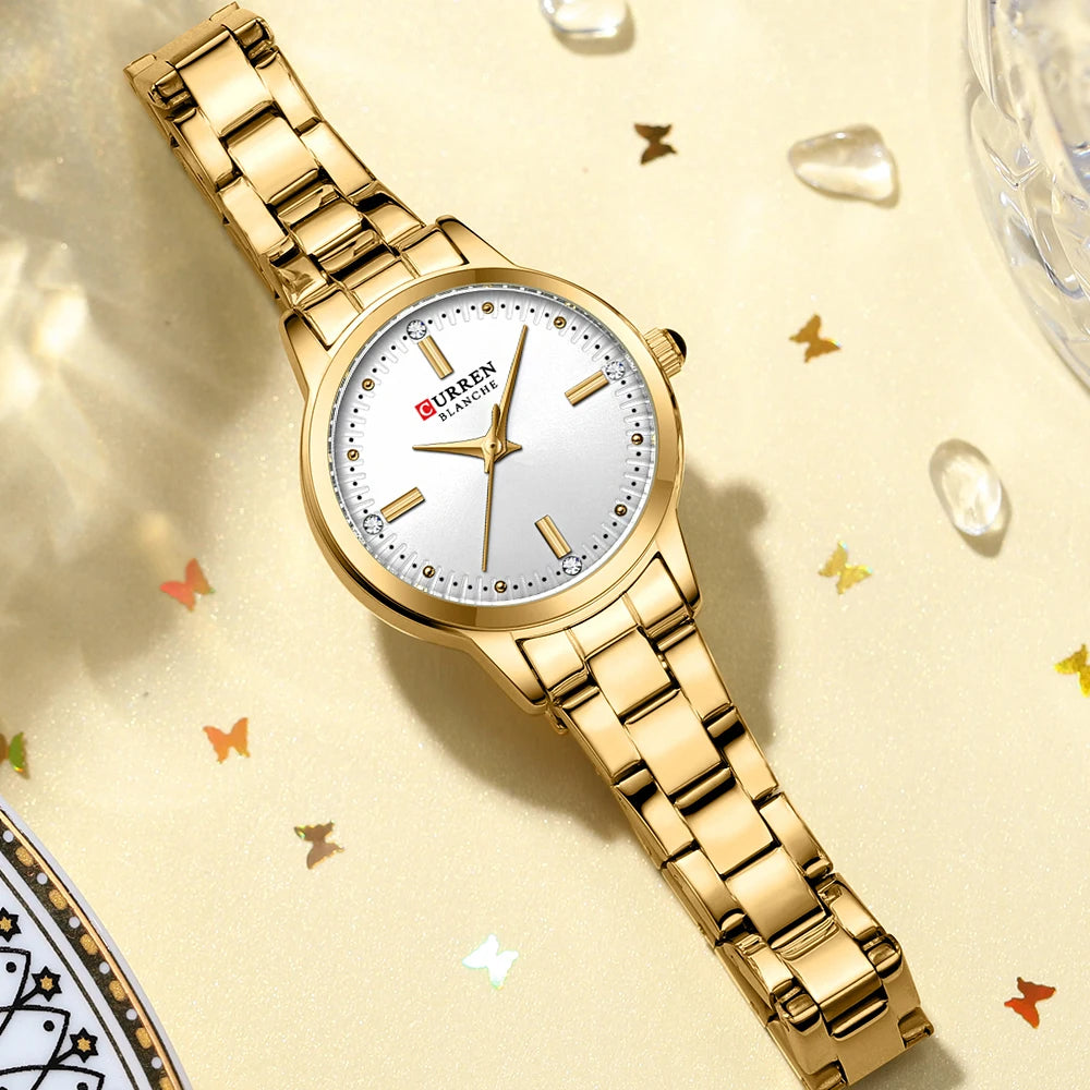 Womens Stainless Steel Waterproof Quartz Watch