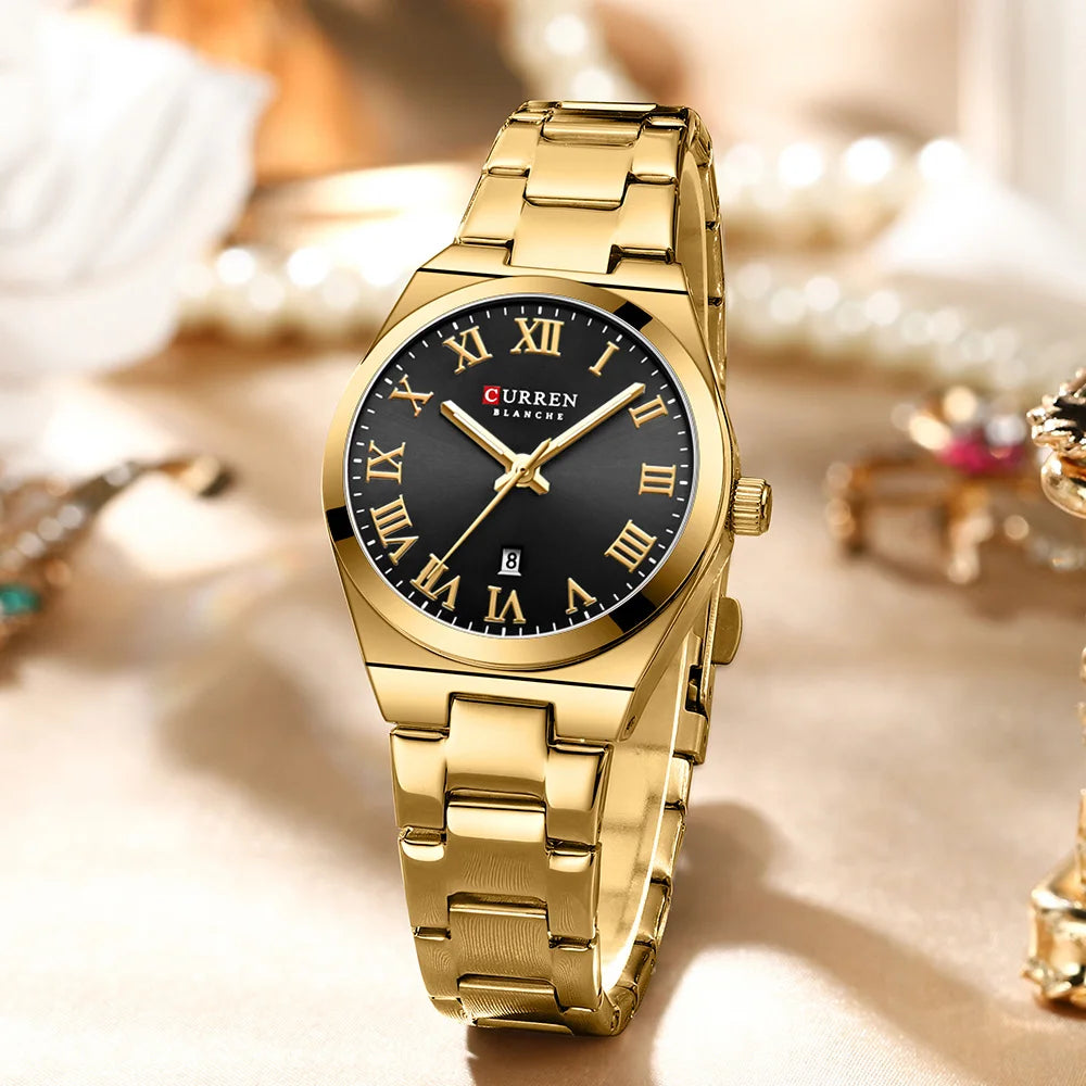 Womens Stainless Steel  Casual Quartz  Watch