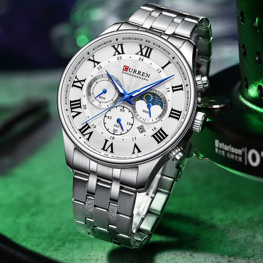 Men's Stainless Steel Chronograph Luminous Watch