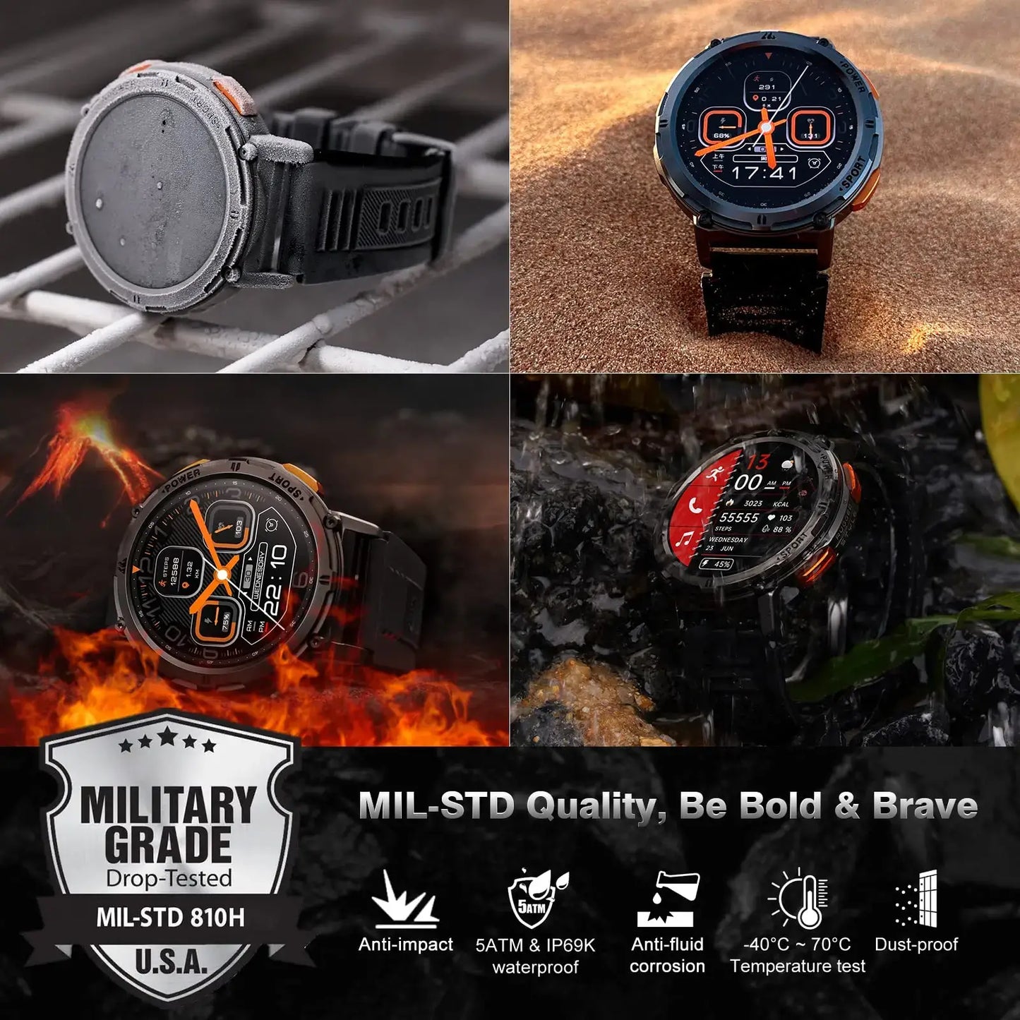 TANK T2 Military Ultra Smart Watch, Men & Women Smart Watch Fitness. fashion smart Watch,Mens Smart Watch