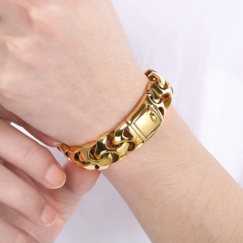 Men's Arrow Shaped Bracelets Stainless Steel Bike Chain