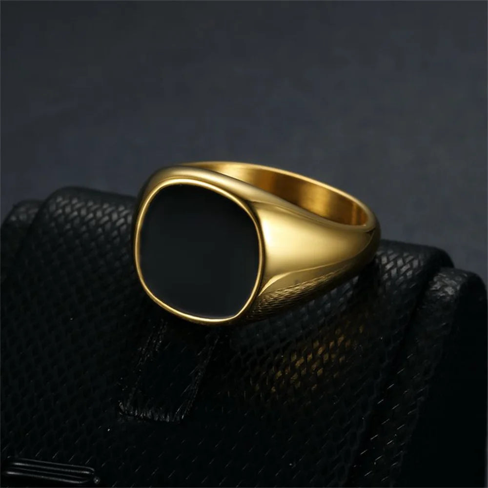 Stainless Steel PunkGeometry Square Ring For Men/Women