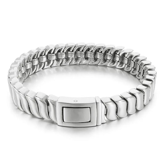Stainless Steel Keel Chain Bracelet for Men Punk Polished
