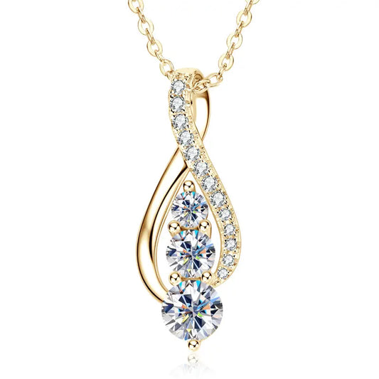 Women's 925 Sterling Silver Adjustable Moissanite Necklace