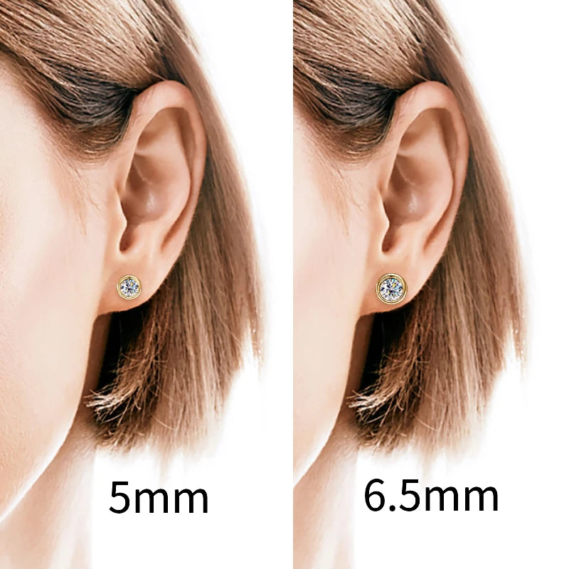 Moissanite Silver Plated Gold Earrings for Women