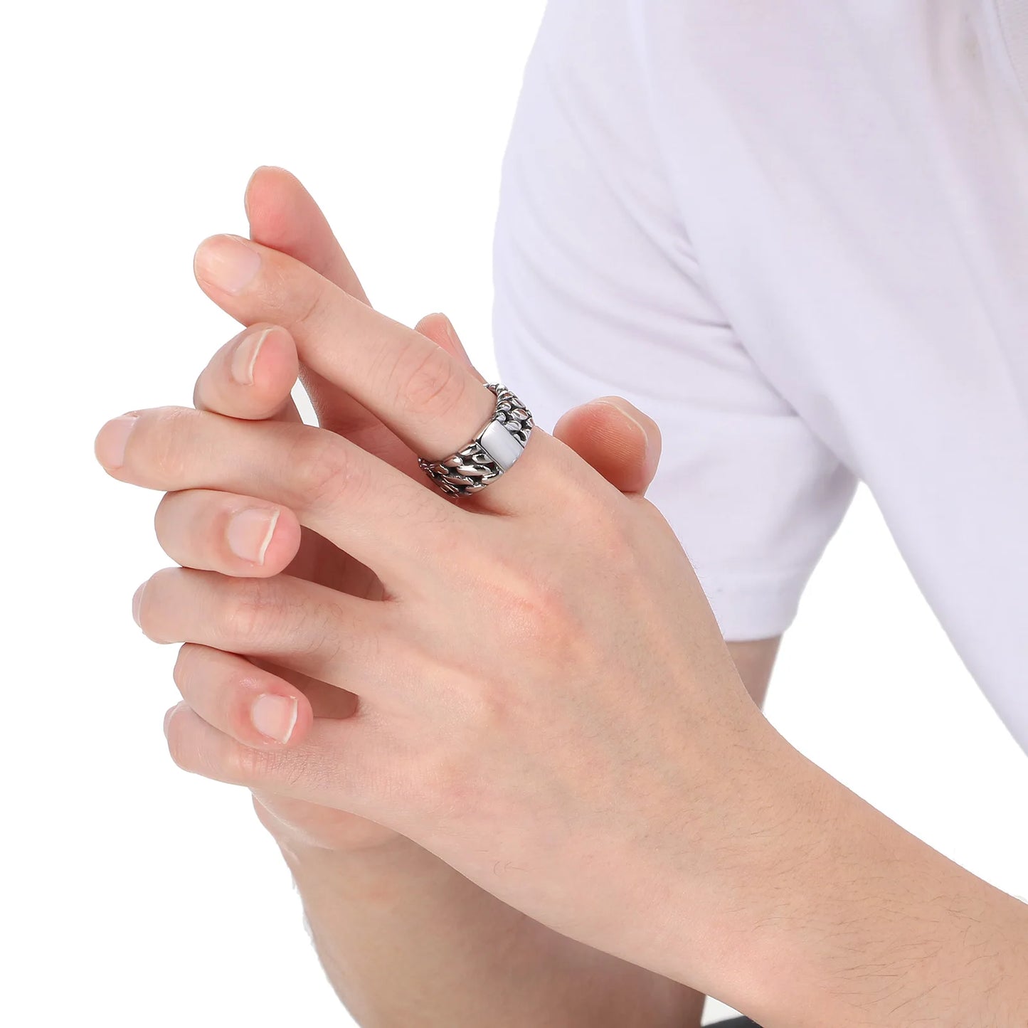 Men's Stainless Steel Ring, Support Engraved Name Service