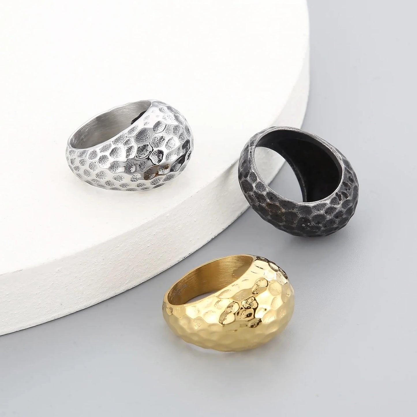 Mens Stainless Steel 316L Geometric Ring