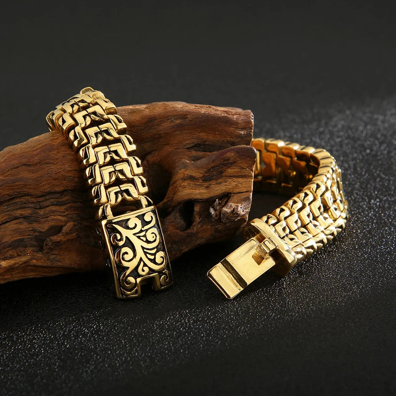 Arrow Shaped Bracelet for Men, Stainless Steel Bike Chain